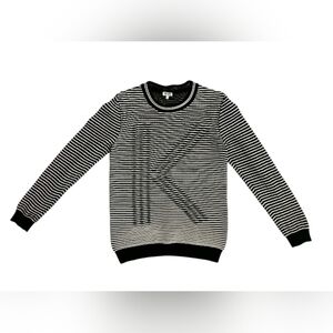 Kenzo Optical Illusion Knit Crew Neck Sweater Black/White Size Large.